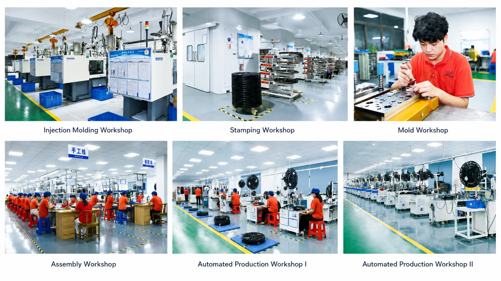 Connector molding stamping mold assembly and automation workshops