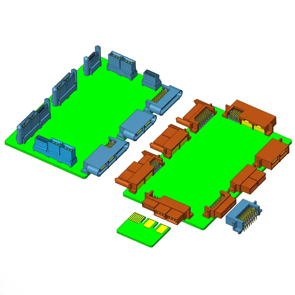 Rendered power connector module examples for engineering review