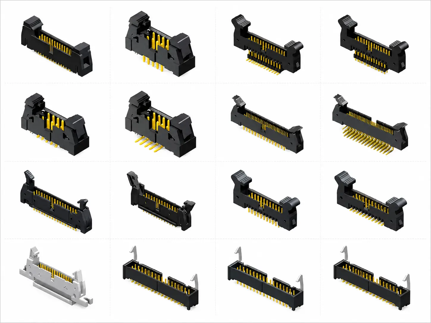 Wire-to-board connector housings and headers