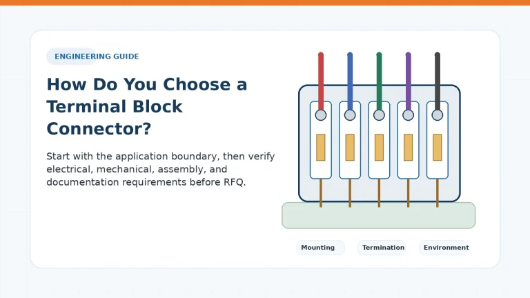 Engineering illustration for choosing a terminal block connector