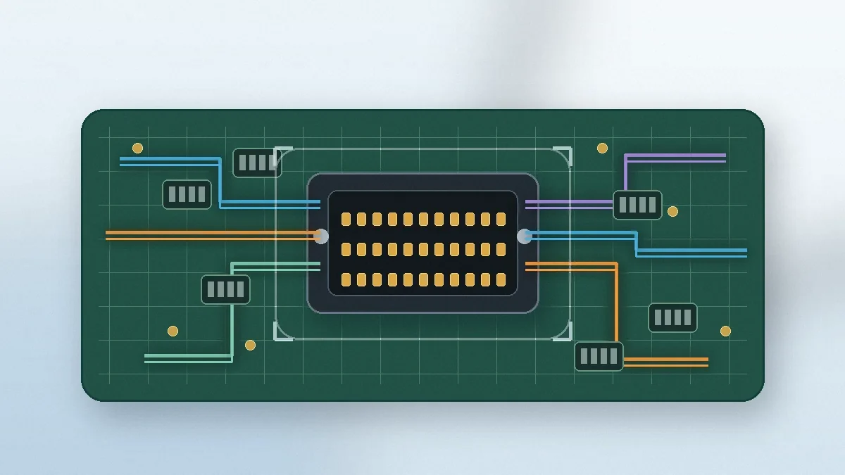 High-speed connector on a PCB with multiple routed differential signal paths