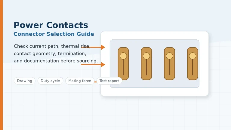 Power contacts connector selection guide with contact path and engineering review points