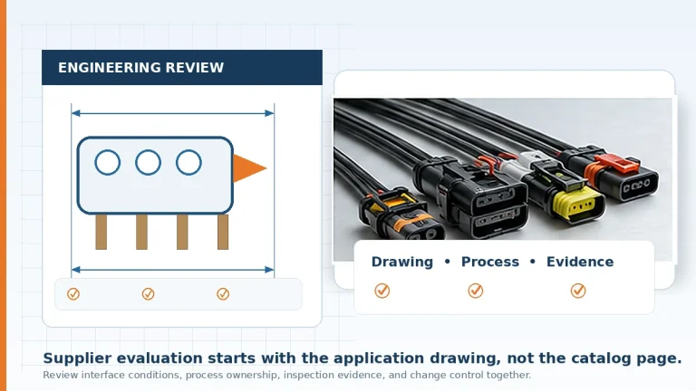 Engineering review for evaluating automotive electrical connector manufacturers