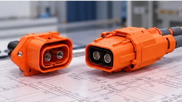 High voltage connector interfaces arranged on an engineering drawing
