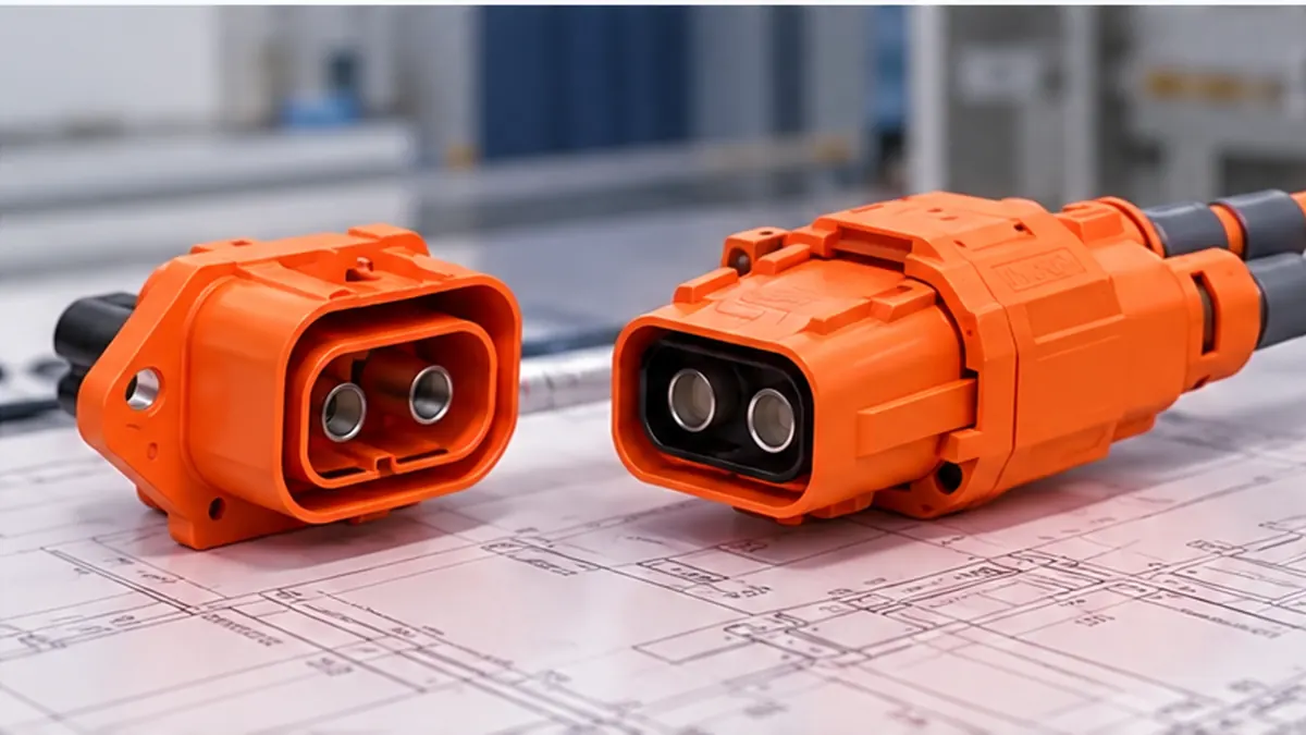 High voltage connector interfaces arranged on an engineering drawing