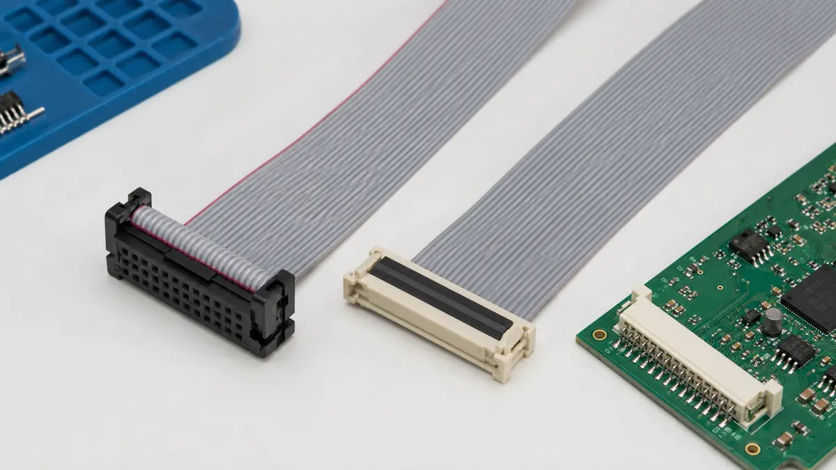 Engineering comparison of IDC ZIF and soldered ribbon cable connector styles
