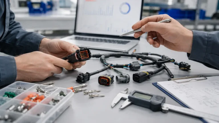 Automotive wiring harness connectors under engineering review