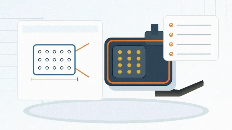 Automotive connector, harness, drawing, and validation checklist arranged for an LV 214 project review