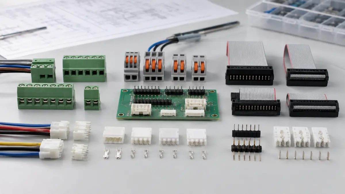 Comparison of screw terminal blocks spring connectors IDC headers and crimp housings