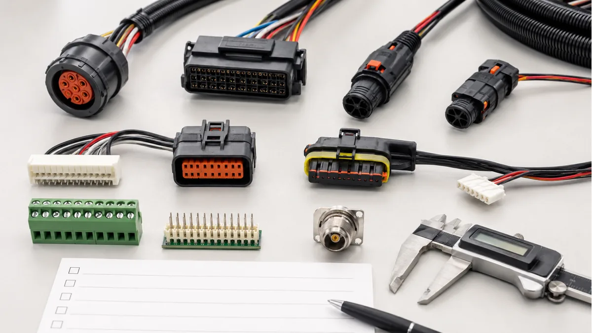 Connector family comparison for electrical wire harness design