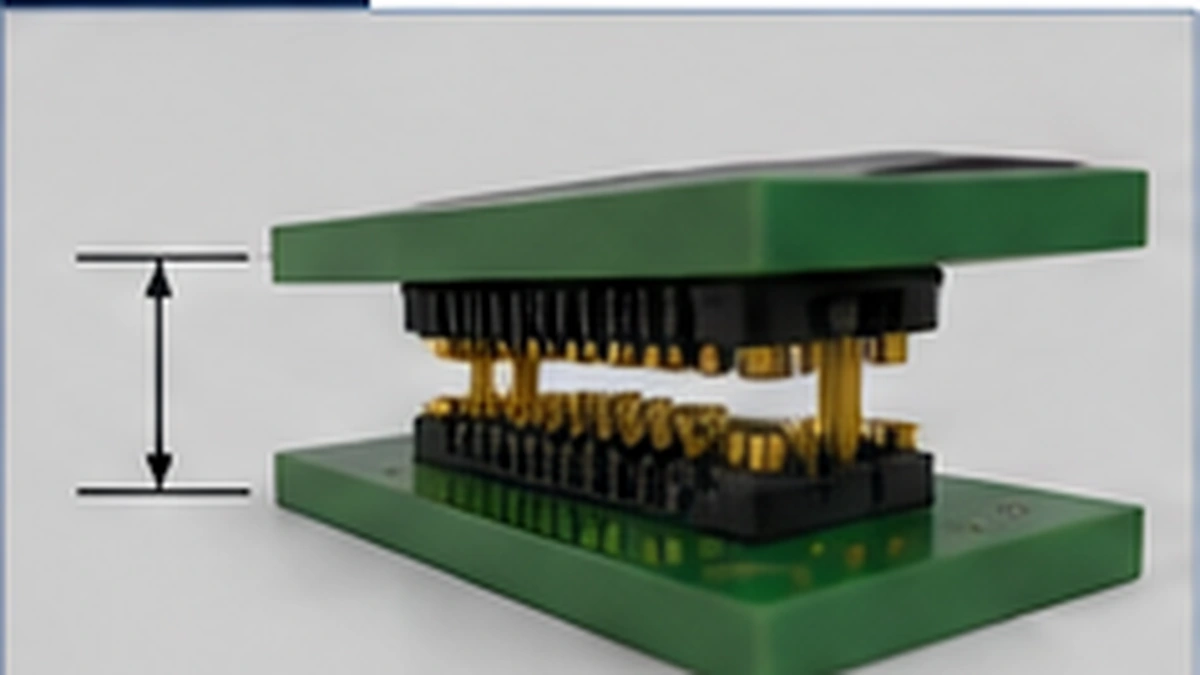 Illustrative low profile board to board connector between two parallel PCBs