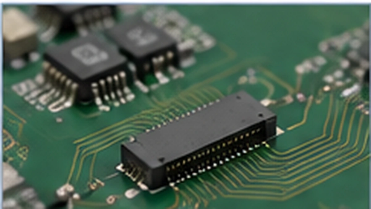 Illustrative PCB layout around a compact board to board connector