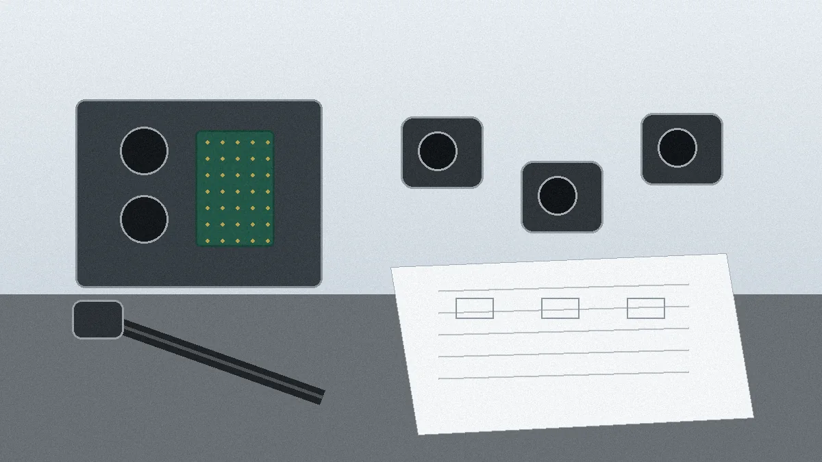 Amplifier connector RFQ review with panel, PCB, cable, and sample components