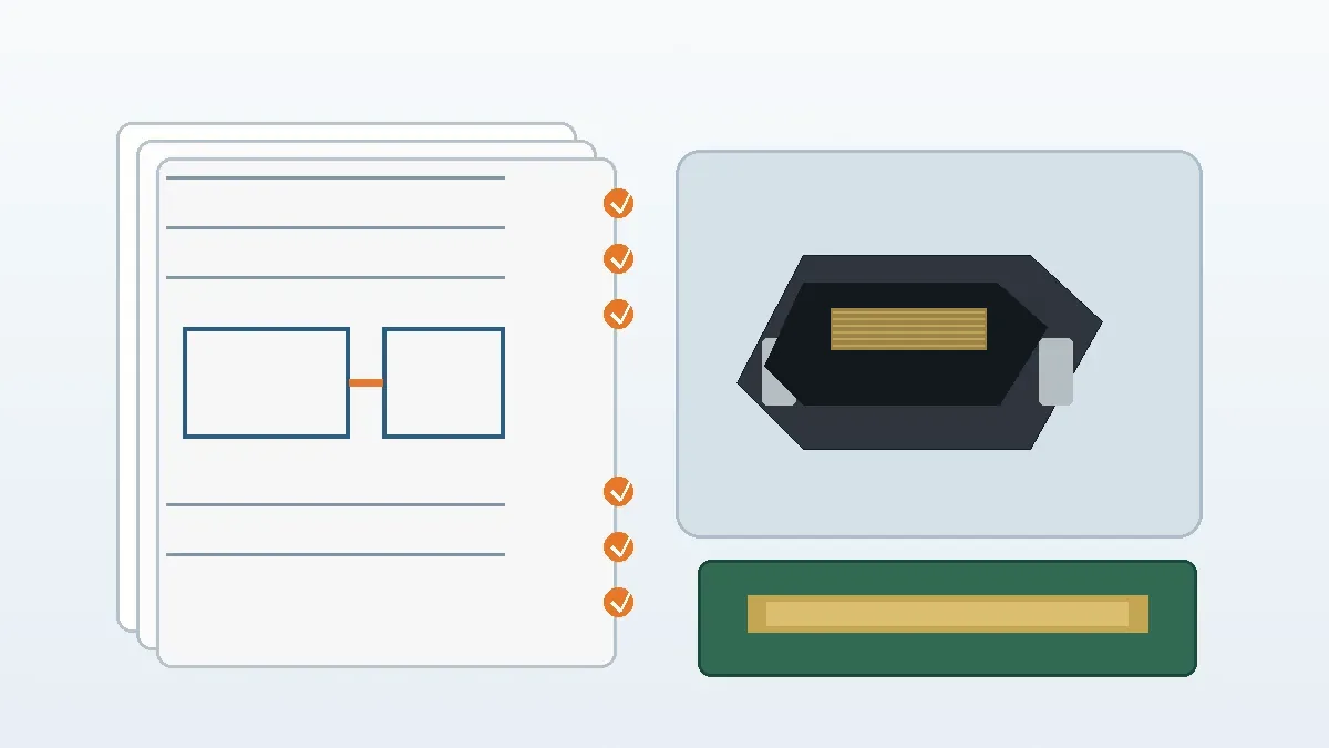 Engineering review of RJ45 connector sample, PCB footprint, and RFQ documents